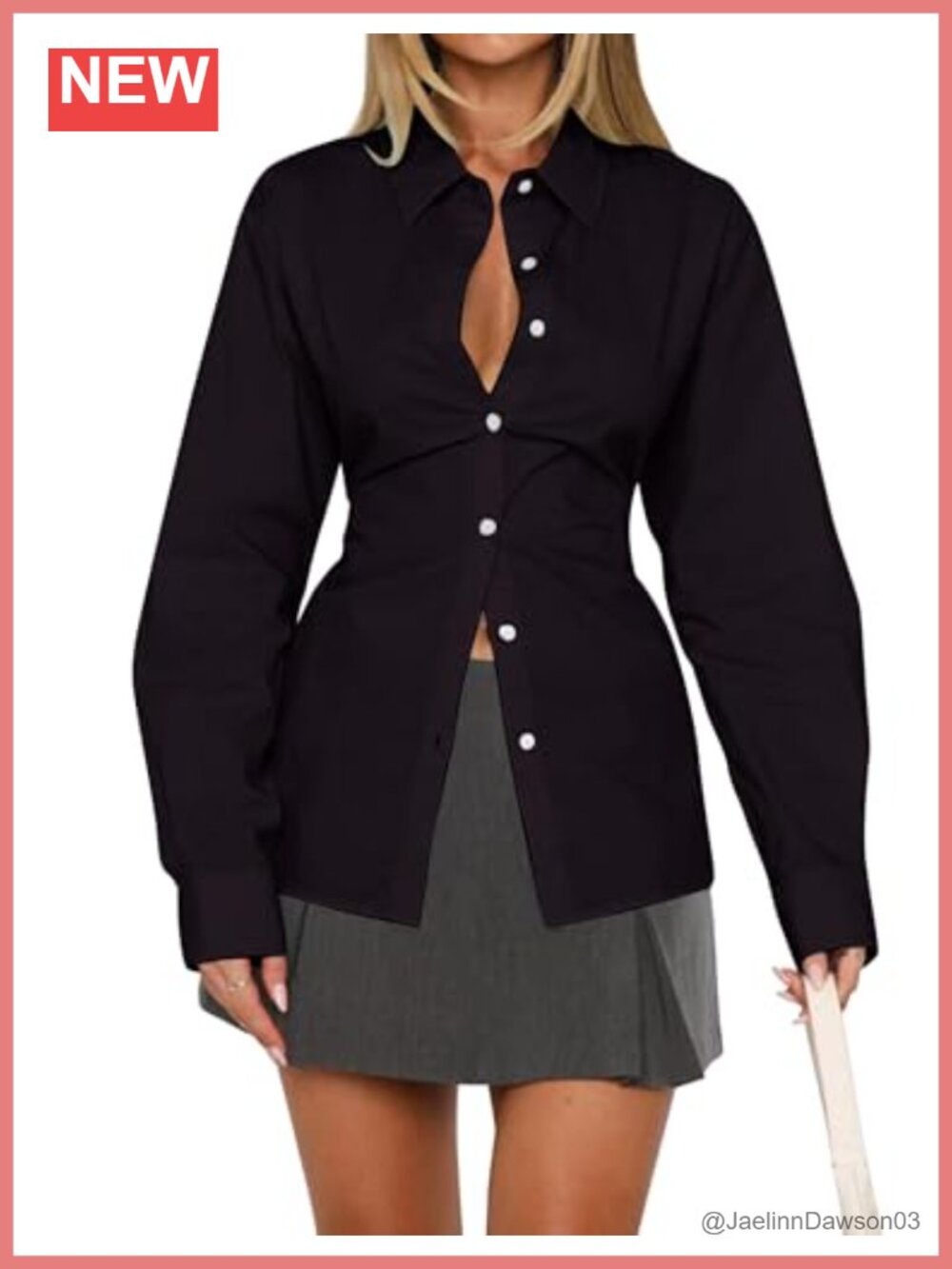 Women's Tie Back Button Down Blouse Cotton Polyester Long Sleeve Work Tunic